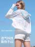 翊尚美防晒衣女夏季新款防紫外线时尚骑行防晒服连帽遮阳短外套 爱丽丝蓝 【UPF300+多重防晒】 均码 【适合80-140斤】 实拍图