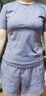 【暴汗服】夏季瑜伽服套装女短袖短裤速干运动假两件跑步健身服 紫色 M 实拍图