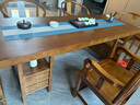 赣荣实木原木大板茶桌椅组合一桌五椅新中式简约茶几办公室家用泡茶台 鹏程万里干泡款茶桌1豪华椅4围椅 2米新中式四抽屉款 实拍图