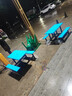 德睿聚 食堂餐桌椅学校公司员工工地餐桌椅服务区餐桌连体快餐桌椅组合 长条凳玻璃钢带伞孔一桌两凳 实拍图