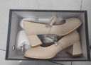 达芙妮官方玛丽珍女鞋高跟鞋子2026春秋新中式粗跟配旗袍珍珠吊坠单鞋女 米白色【5cm跟高 珍珠吊坠】 37 实拍图