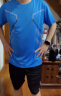 艾伦伯顿（Alen Botun）运动服套装男冰丝t恤跑步速干衣短袖夏季短裤健身训练篮球服装备 蓝色两件套【休闲 速干 透气】 2XL 【145-160斤】 实拍图