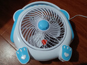 电风扇家用桌面风扇台扇卡通转页扇轻音制冷学生宿舍卧室床上小风扇办公室床头插电扇迷你台扇 蓝狗卡通扇 标配1.2电源线 实拍图