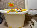 儿童泡澡桶宝宝婴幼儿洗澡桶沐浴桶小孩子可坐家用加厚大号浴盆 大号加厚感温黄色+花洒+转转乐 实拍图
