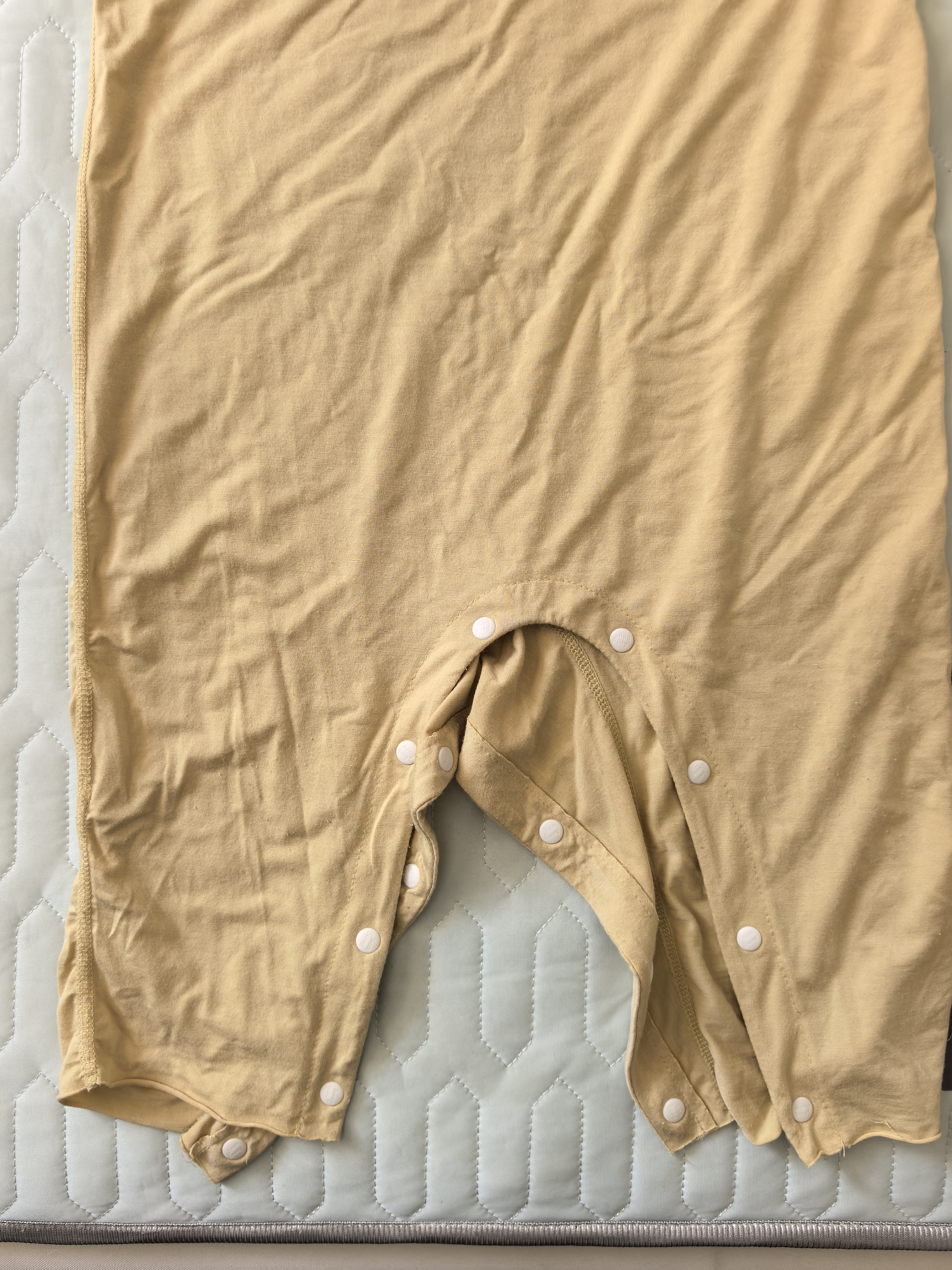 Aengbay昂贝 [冰莫®]睡衣薄款宝宝哈衣新生儿衣服婴儿夏季连体衣 黄色 80cm 实拍图
