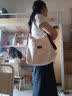 画极（HUAJI）三用背包2025新款双肩包书包女大学生帆布包女单肩斜挎包流行质感 白色【全国7仓/当次日达】 实拍图