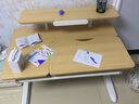 护童学习桌椅小学生可升降实木书桌写字桌椅套装【超大桌面】电脑桌 启梦1米实木+低书架 实拍图