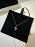 心草S999足银十字架项链女欧美短款锁骨链冷淡风嘻哈吊坠520情人节 白金色 实拍图