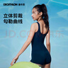 迪卡侬（DECATHLON）连体泳衣女连体裙保守大码温泉度假游泳衣泳装女大码泳衣NABWW 藏青蓝色new L -XL/46 实拍图