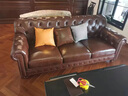 源氏官方旗舰2025新款美式沙发真皮油蜡皮复古风格客厅实木别墅家具法 进口生态真皮 全国联保-双人位1.60M长抱枕*2 实拍图