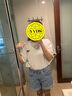 查尔斯桃心【吴磊同款】短袖T恤男女同款休闲宽松经典基础款打底衫 本白 M 实拍图