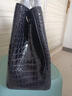 卡梵蒂（GAVADI）七夕2024新款鳄鱼皮手提包男士单肩斜挎大容量真皮商务公文电脑潮 A款亮面黑（40*8*29厘米） 实拍图