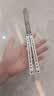 YY小刀yy钢鹦鹉螺 夜光款蝴蝶刀【桔梗balisong】不锈钢安全未开刃 白黑黑刃【夜光款】 实拍图