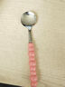 旅行四色珍珠不锈钢勺子塑料手柄家用西餐餐勺高颜值少女心圆勺 颜色随机5个装 实拍图