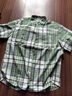 MUJI男式 马德拉斯格纹纽扣领短袖衬衫男士衬衣外套纯棉全棉 AC1W8A4S 绿色格纹 L （175/100A） 实拍图