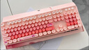 摩天手摩天手 sweet混彩 有线键盘 104键时尚女生办公静音游戏键盘 复古朋克电脑笔记本打字键盘 粉色混彩 有线 104键 实拍图