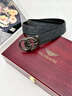 法莱阿玛尼（FALAMAONE）男士皮带男真皮轻奢自动扣牛皮商务礼盒裤腰带生日礼物送男友老公 加长尺码/PD823枪色/专柜礼盒 120cm 【可裁剪】 实拍图