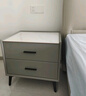 实木轻奢床头柜简约现代主卧家用迷你岩板50cm简约储物收纳柜 浅灰色【全实木】双抽 50*40*48cm 实拍图