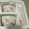 釉下彩可爱卡通碗碟套装家用高颜值陶瓷碗筷盘餐具 2碗2勺 4件套 实拍图