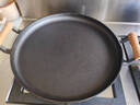 铁仕达（Telssida）加厚木柄双耳平底锅无涂层不粘煎锅生铁鏊子煎饼果子锅烙饼锅饼铛 实拍图