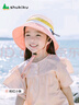 SHUKIKU儿童防晒帽防紫外线可调节太阳帽遮阳帽透气渔夫帽 粉红小象 M码 实拍图