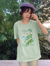 真维斯（JEANSWEST）薄荷绿纯棉短袖t恤女士2025新款夏季潮流大码女装半袖宽松上衣 实拍图