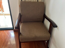 鱼跃星空实木椅子老人靠背椅带扶手家用新中式太师椅舒适久坐老人休闲椅 胡桃色框架+咖啡布【加厚坐垫】 【送货到家+全实木框架】 实拍图