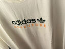 adidas宽松印花纯棉运动上衣圆领短袖T恤男装夏季阿迪达斯三叶草   汉玉白   S 实拍图