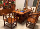 安邸红木家具 非洲花梨（学名:刺猬紫檀）茶几桌实木茶桌功夫茶桌茶台新中式茶桌椅组合 1.68茶桌+1大官帽椅+4圈椅 实拍图