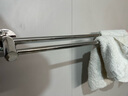 蓝牡丹免打孔卫生间毛巾架毛巾挂杆304不锈钢单杆浴室浴巾架加长置物架 双杆110cm【免打孔】 实拍图