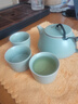 祥业song杯子汝窑泡茶壶陶瓷大号功夫茶具西施壶汝瓷单壶提梁壶泡茶器 大石瓢壶 260ml 实拍图