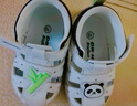 江博士夏季男童百搭卡通步前鞋 宝宝学步可爱幼儿童包头凉鞋 米/黑 19 码 脚长约10.9-11.5 实拍图