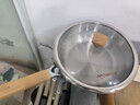 亚摩斯（Amos）钛炒锅 无涂层不粘家用内壁纯钛32cm燃气灶电磁炉通用平底炒菜锅 银色 30cm 实拍图