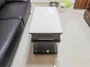 和暄可移动沙发边几客厅阳台多功能茶几边柜升降岩板带轮网红小推车 乐致【黑色柜体+白色岩板面】 实拍图