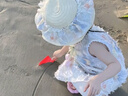 La Chapelle拉夏贝尔女童连衣裙2025新品洋气儿童夏装公主裙宝宝碎花背心裙子 米色 送帽子 110 建议身高101-110cm 实拍图