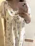 另约云朵棉睡裙女夏季短袖可爱宽松女士睡衣带胸垫一体孕妇家居服夏天 2102 卡通小猫【带胸垫】 L 实拍图