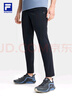斐乐（FILA）男针织长裤夏季凉感裤冰丝防紫外线高弹力休闲直口运动裤子男 深黑-BK L 实拍图