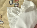三彩2025秋款纯色方领T恤正肩短袖套头衫修身短款简约M 珍珠白 XL 170/92A 实拍图