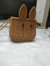猎玄仿藤编织篮子收纳篮野餐篮手工兔水果篮筐春游拍照道具手提花篮 【大号兔篮】 17*17*15cm 实拍图