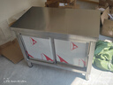 不锈钢拉门工作台操作台厨房储物柜商用打荷台面案板饭店切菜桌子 组装款长100宽60高80cm单通 实拍图