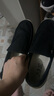 布舍元（BUSHEYUAN）休闲帆布鞋老北京布鞋一脚蹬懒人板鞋单鞋男士331-1711 黑色 42 实拍图