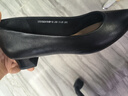 意尔康女鞋粗跟时装鞋浅口套脚高跟鞋工作女单鞋春秋 26904W黑色39 实拍图