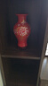 悦灵美 景德镇陶瓷器中国红花瓶摆件中式酒柜装饰品客厅书房插花工艺品 中国红牡丹鱼尾瓶 实拍图