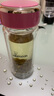 希诺双层玻璃杯家用办公水杯女高颜值过滤泡茶杯子XN-9331粉色 240mL 实拍图