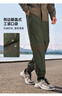 骆驼（CAMEL）运动休闲男裤子防泼水梭织束脚运动裤 J13CAVLR060 橄榄绿 XL 实拍图