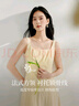 茵曼（INMAN）章若楠同款欧若风法式吊带连衣裙2025夏季新品女装淡鹅黄色裙子 浅黄色 (方领) M 实拍图