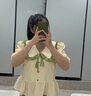 碧彩雅（BICAIYA）女童夏季套装新款9-14岁女大童学生夏天薄款短袖宽松长裤两件套潮 杏色短袖+绿色阔腿裤 160 （M）码 【建议90-105斤】 实拍图