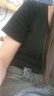 真维斯（JEANSWEST）短款短袖t恤女2025年新款夏季修身显瘦方领纯色洋气高腰紧身小衫 黑色 纯色 M 实拍图