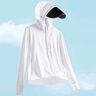 BRELRMON可拆卸防晒衣女男冰丝服防紫外线薄款运动皮肤风衣透气骑行外套 KY5999S玉石白-女 XL 实拍图
