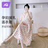 婧麒（JOYNCLEON）孕妇装夏季孕妇连衣裙薄款大码宽松波点碎花长裙 桔 XL Jly157192 实拍图